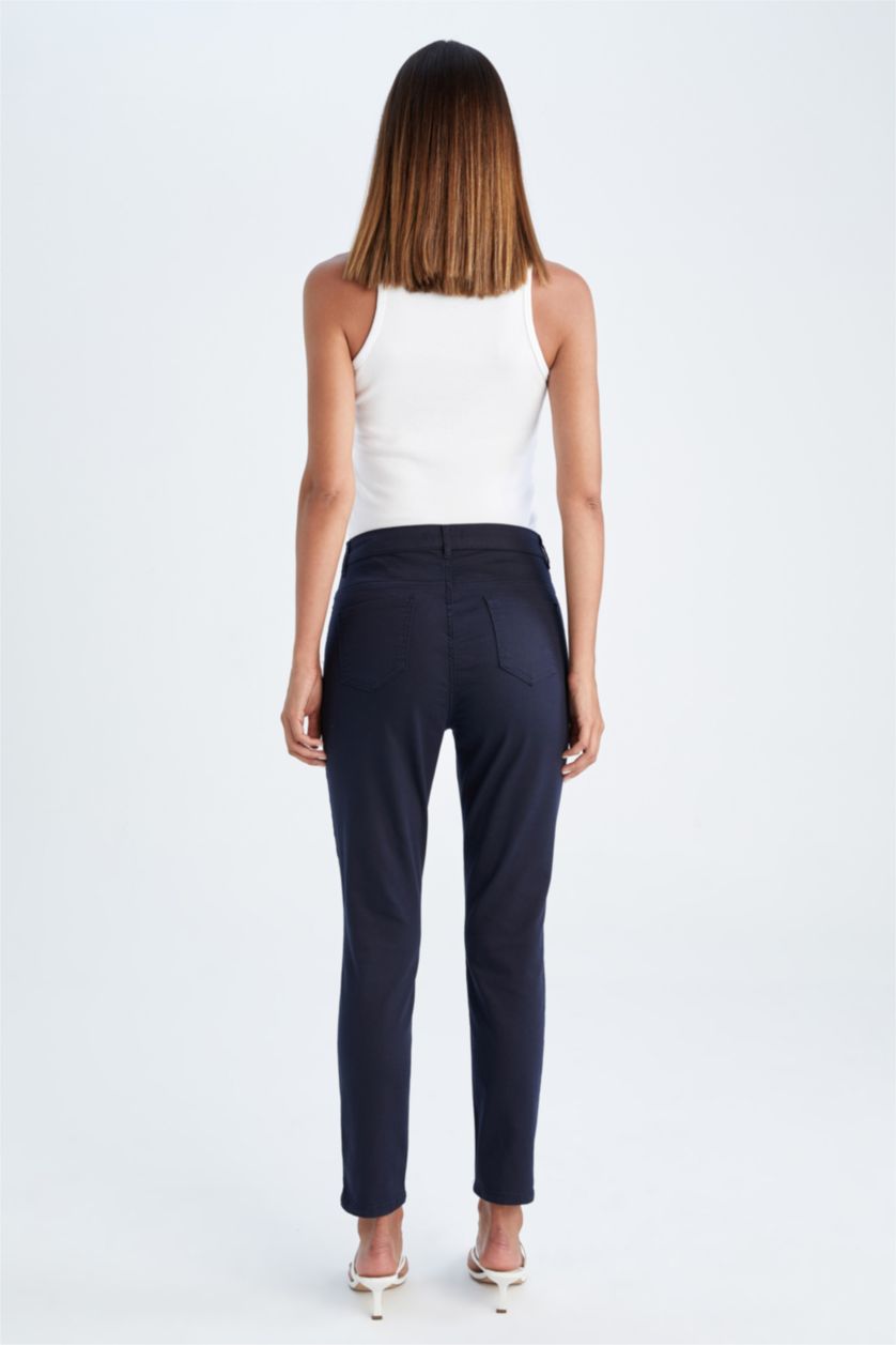 WOMAN NAVY High Waist Skinny Fit Trousers