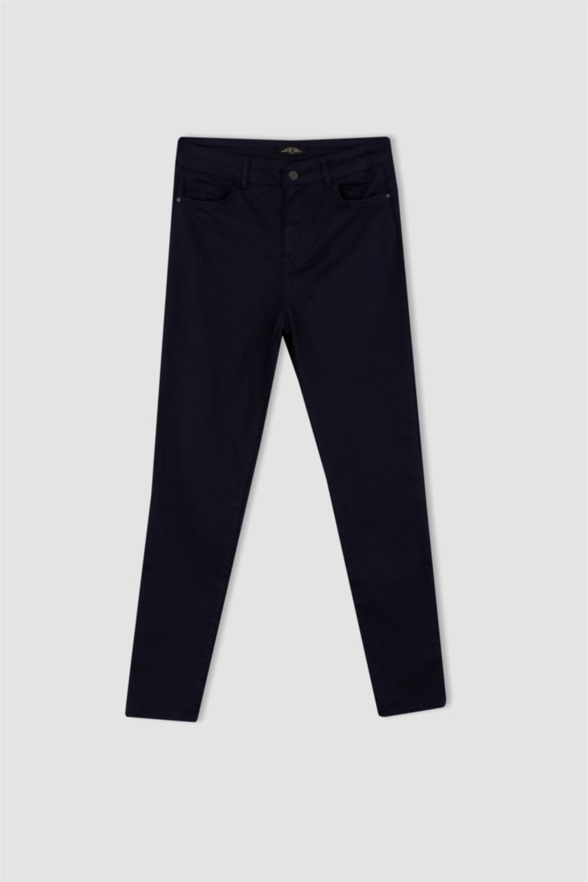 WOMAN NAVY High Waist Skinny Fit Trousers