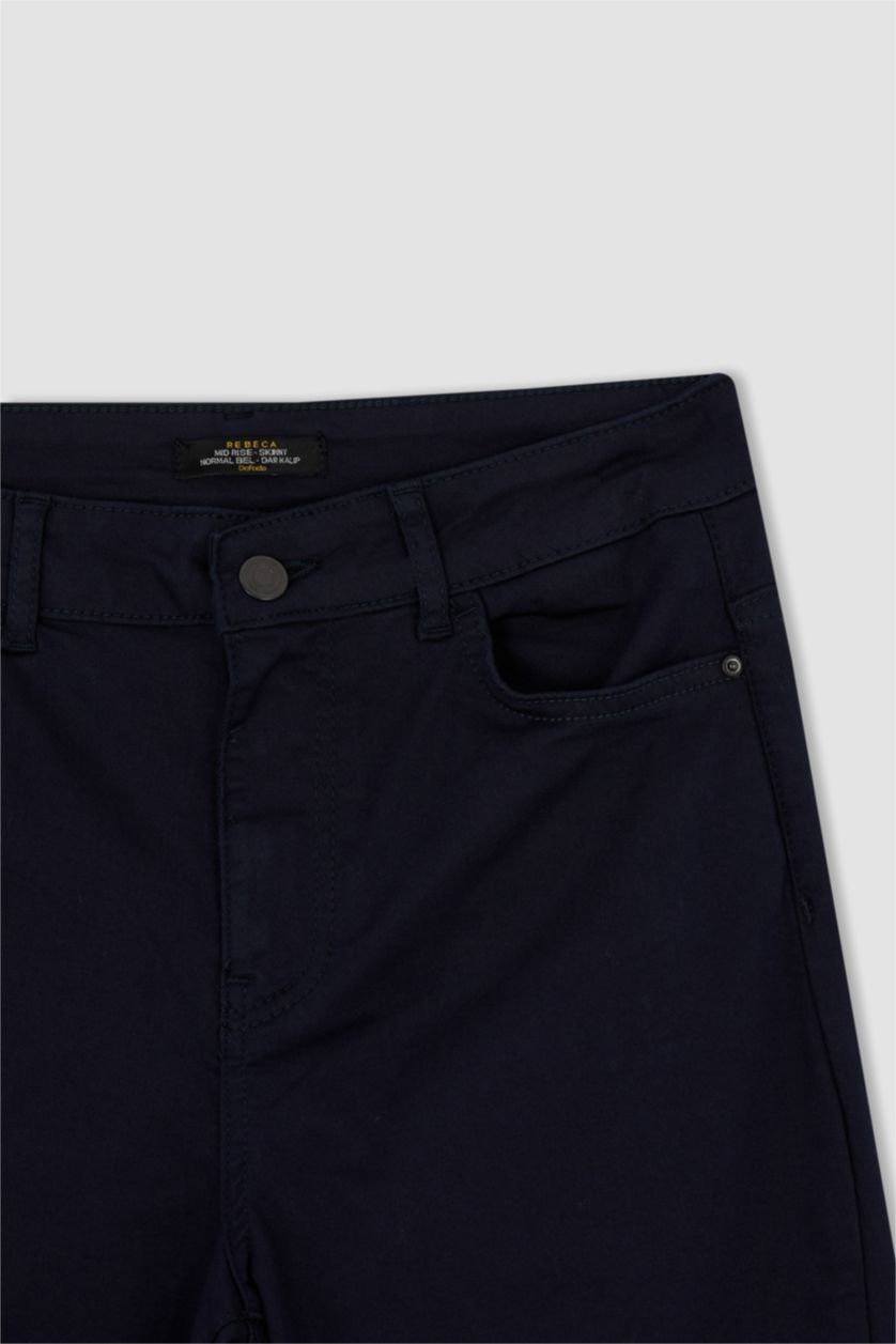 WOMAN NAVY High Waist Skinny Fit Trousers