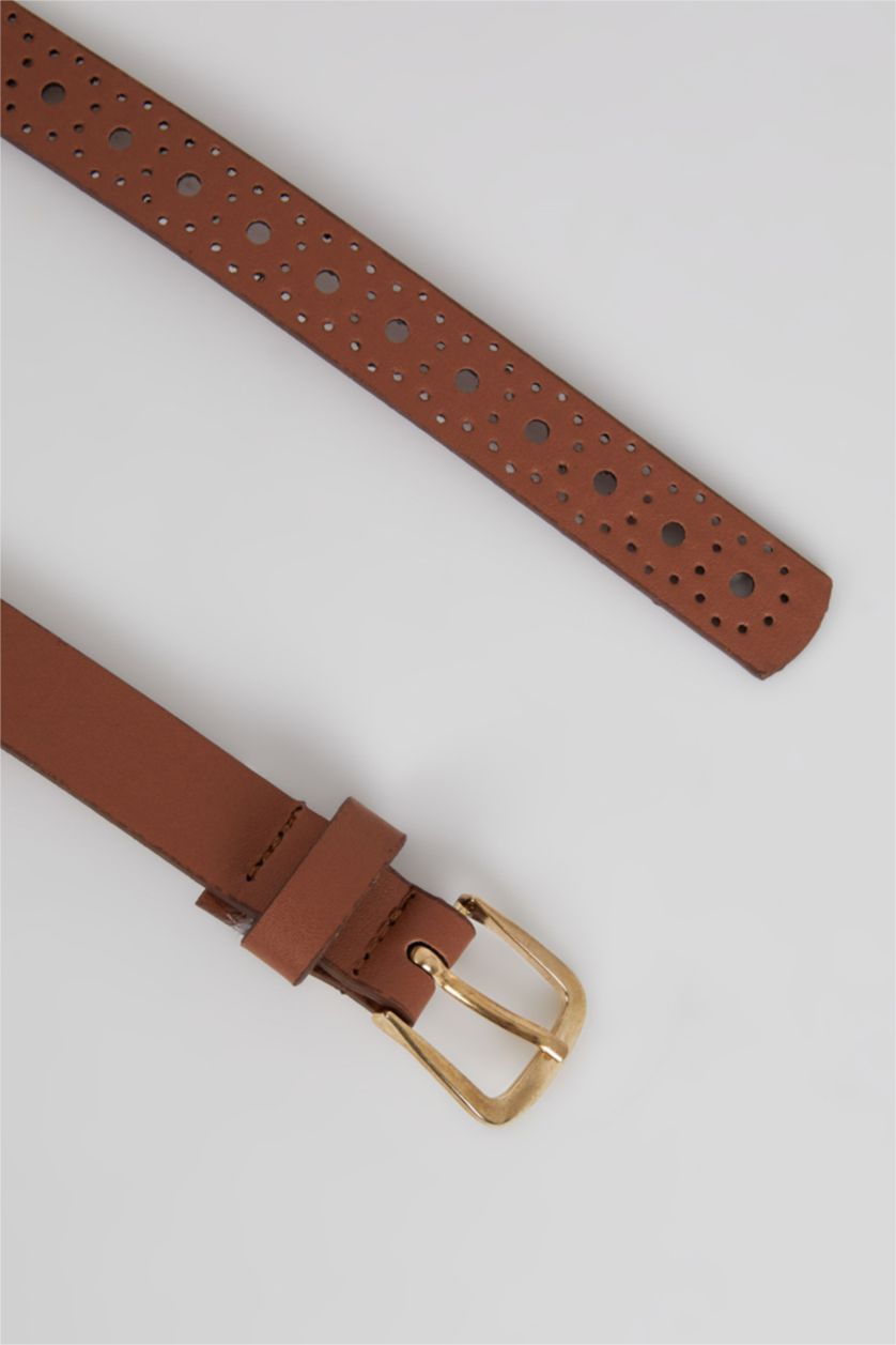 Kadın Taba Kadın Suni Deri Desenli Elbise Kemeri