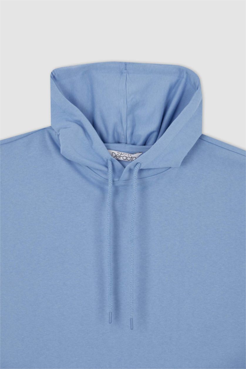 WOMAN Blue Oversize Fit Thick Sweatshirt Fabric Sweatshirt