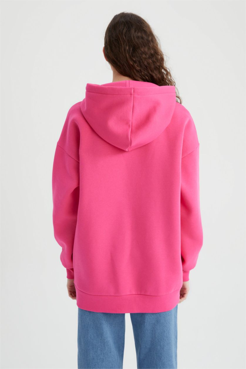 FEMME Rose Sweat Ample À Capuche Manches Longues