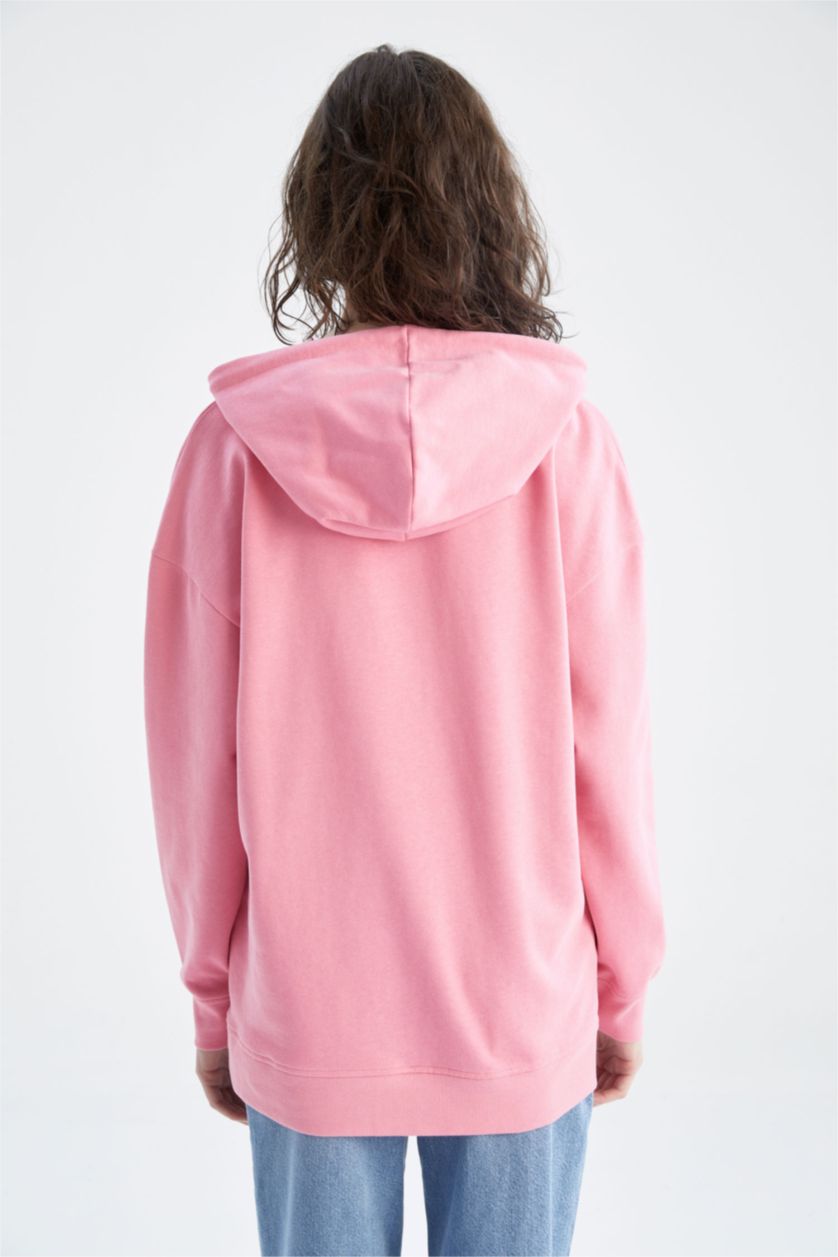 FEMME Rose Sweat Ample À Capuche Manches Longues