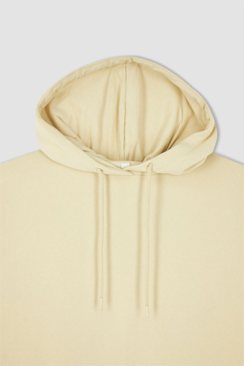 Kadın Açık Sarı Oversıze Kalın Kumaş Sweatshirt