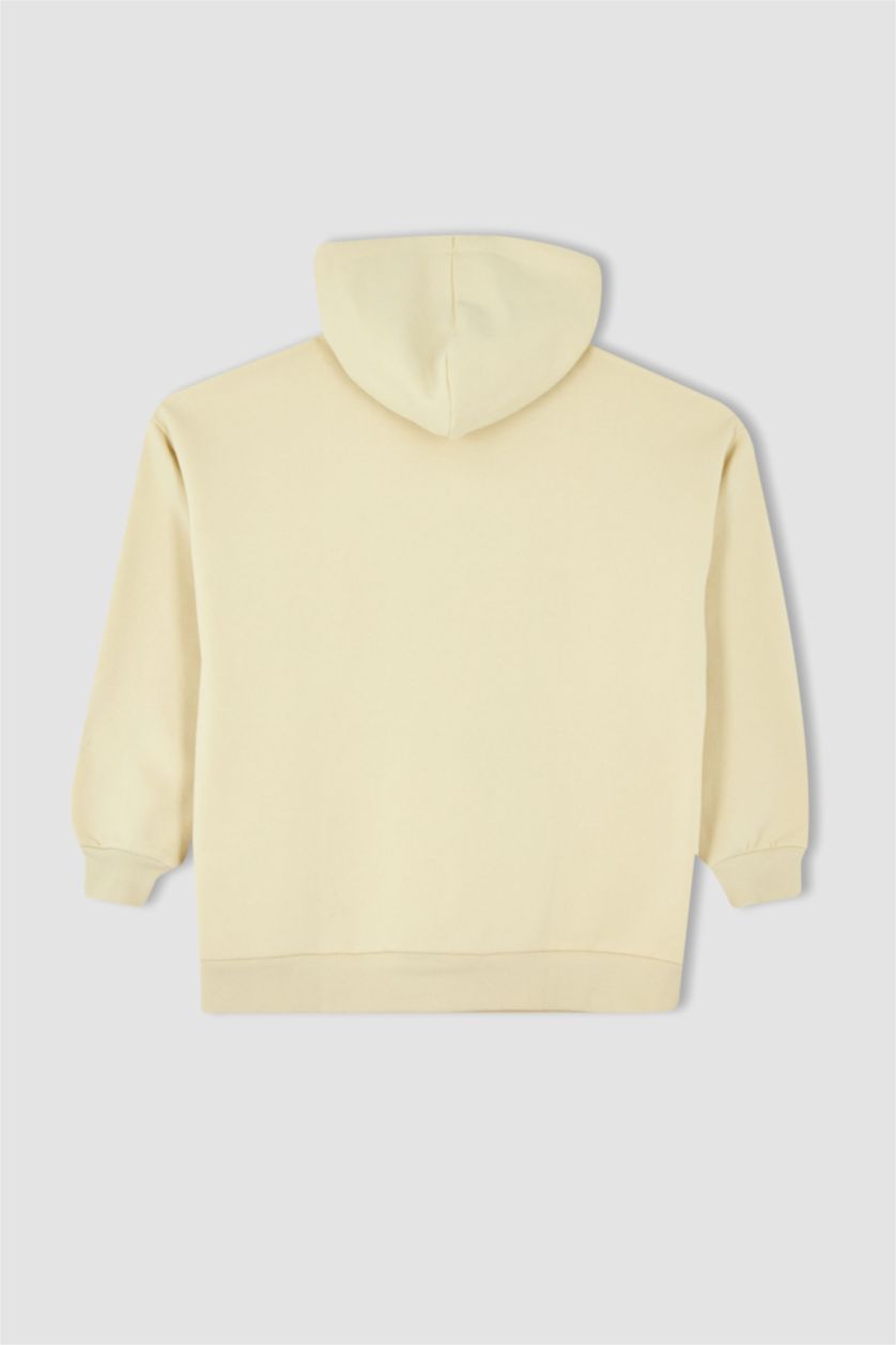 Kadın Açık Sarı Oversıze Kalın Kumaş Sweatshirt