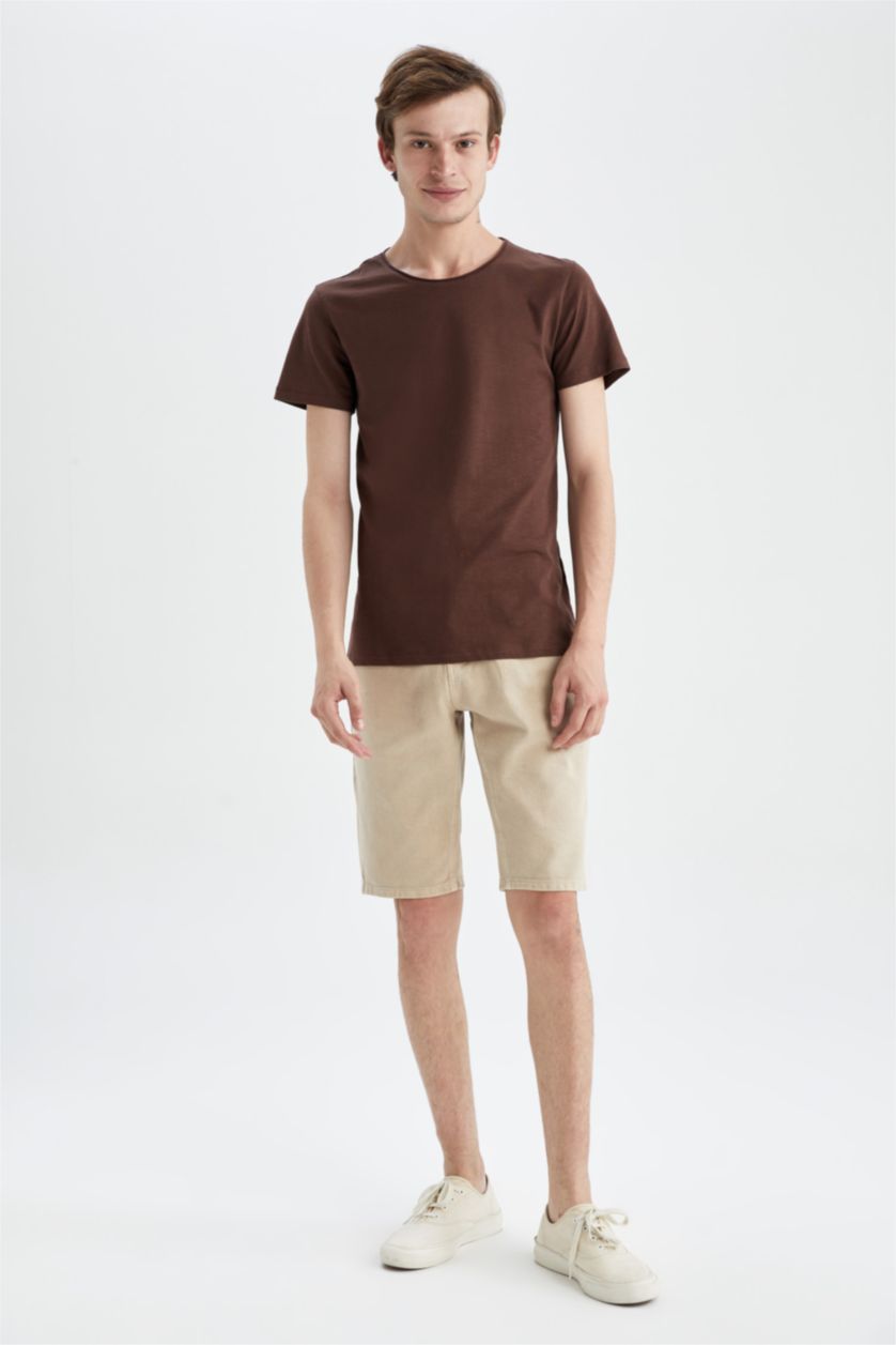 MAN Brown Slim Fit Crew Neck Short Sleeve T-Shirt