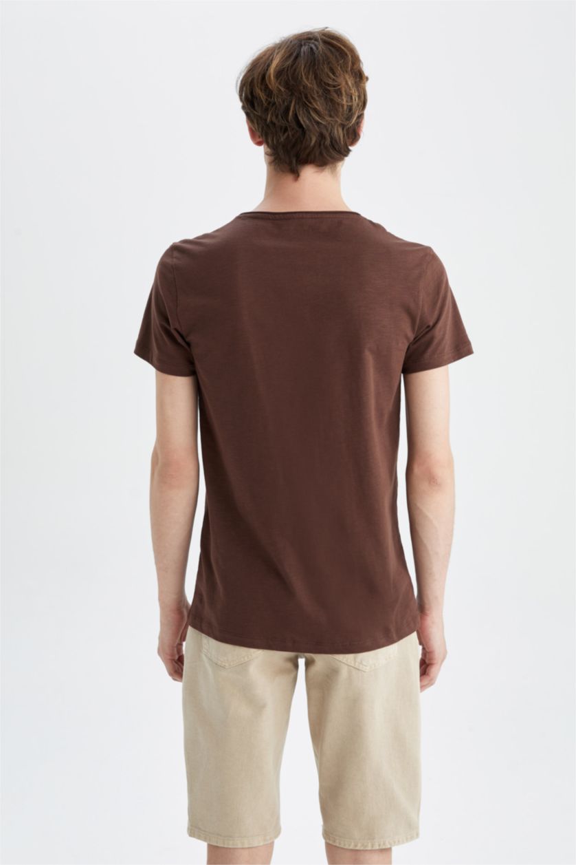 MAN Brown Slim Fit Crew Neck Short Sleeve T-Shirt