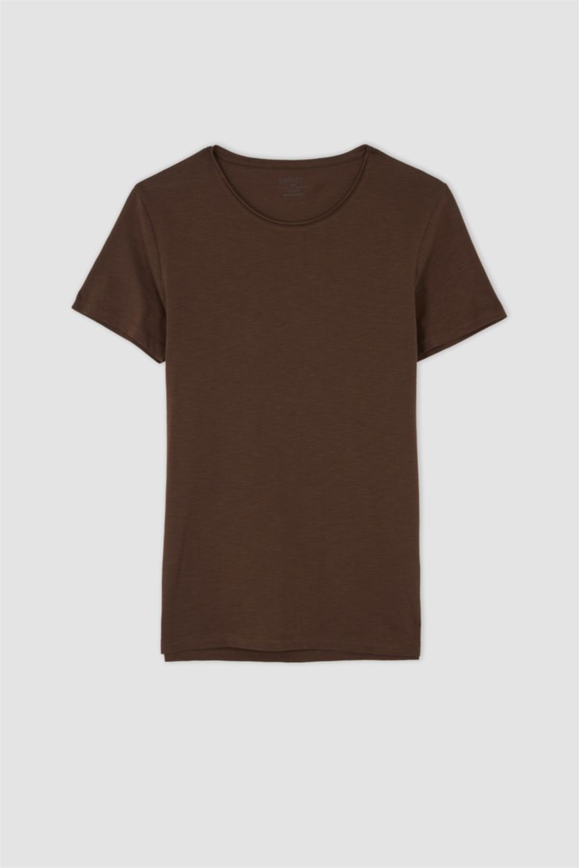MAN Brown Slim Fit Crew Neck Short Sleeve T-Shirt