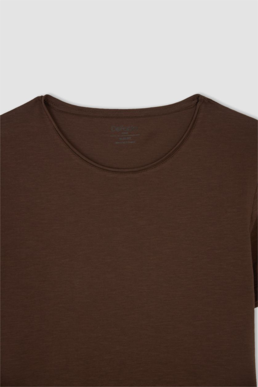 MAN Brown Slim Fit Crew Neck Short Sleeve T-Shirt