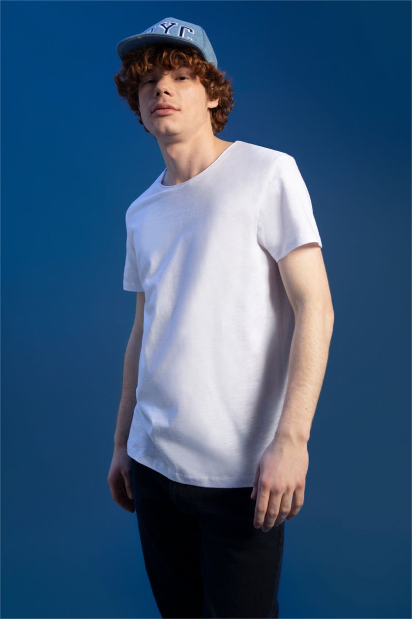 MAN White Slim Fit Short Sleeve T-Shirt