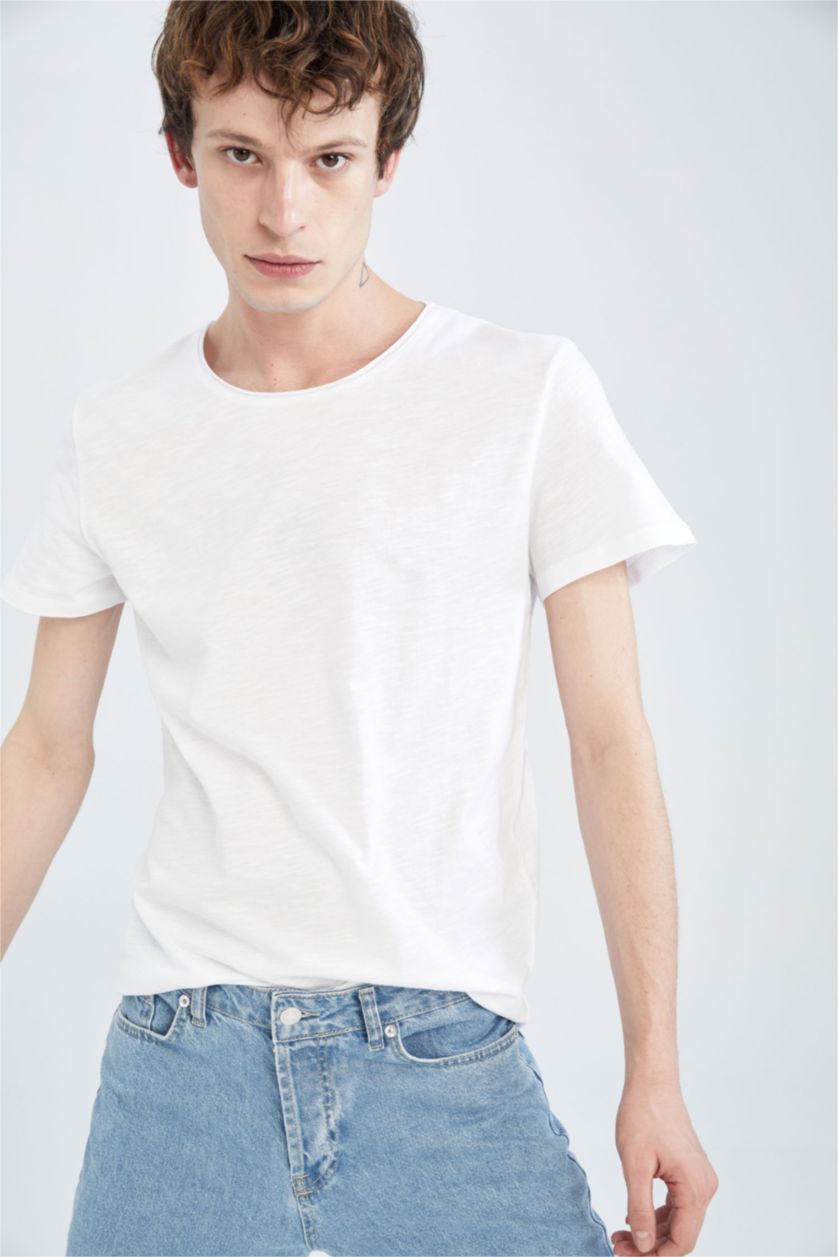 MAN White Slim Fit Short Sleeve T-Shirt