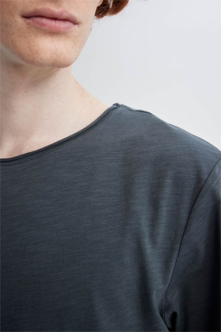 MAN Anthracite Slim Fit Crew Neck Basic T-Shirt