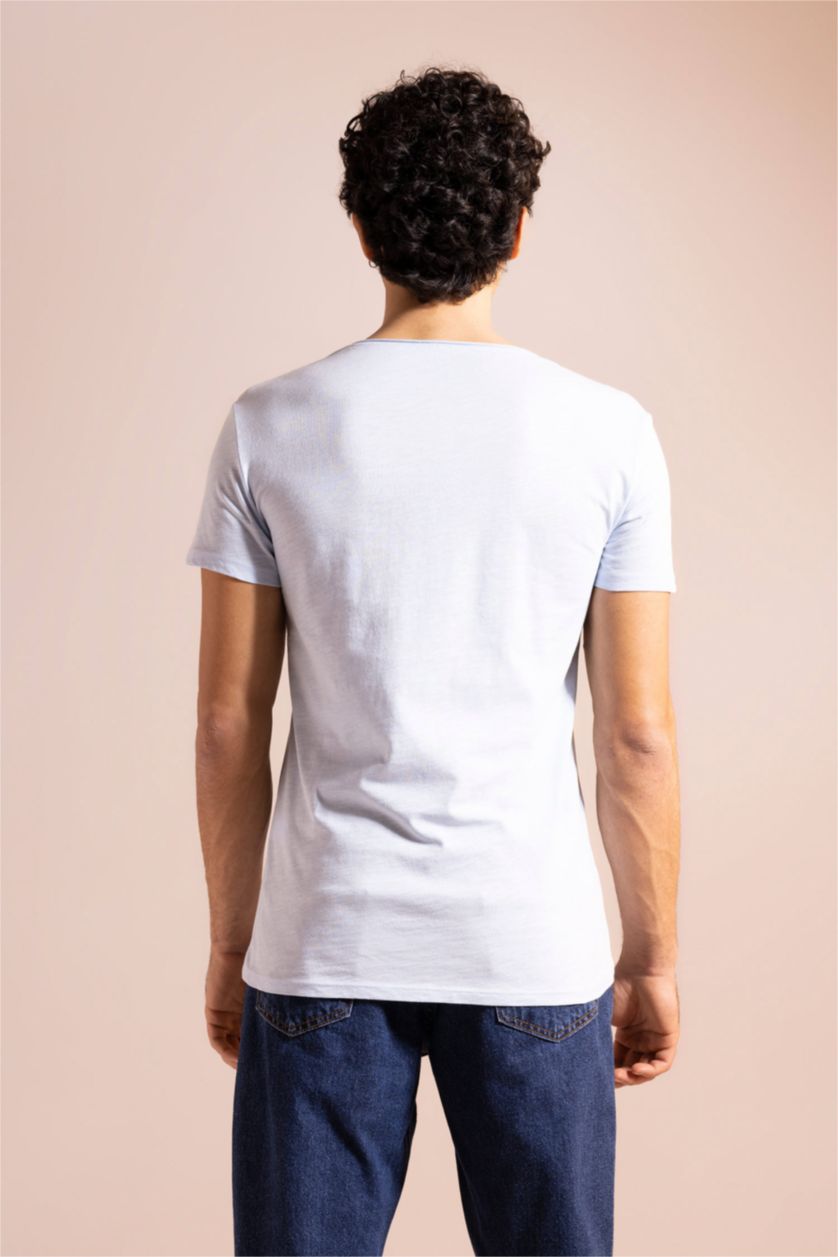 MAN Light Blue Slim Fit Short Sleeve T-Shirt