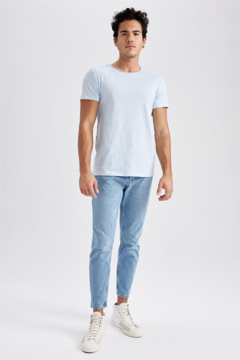 MAN Light Blue Slim Fit Short Sleeve T-Shirt