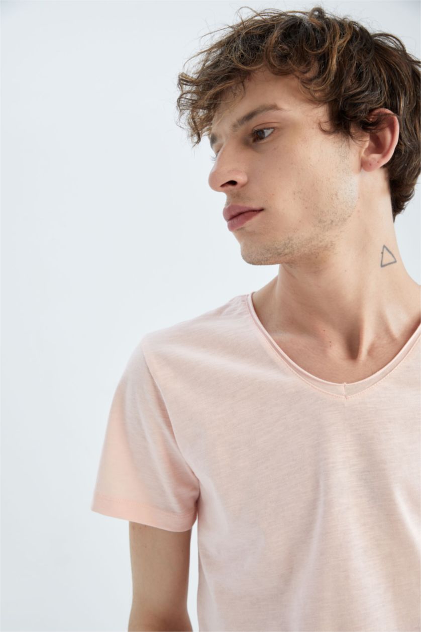 رجال زهري Slim Fit Short Sleeve T-Shirt