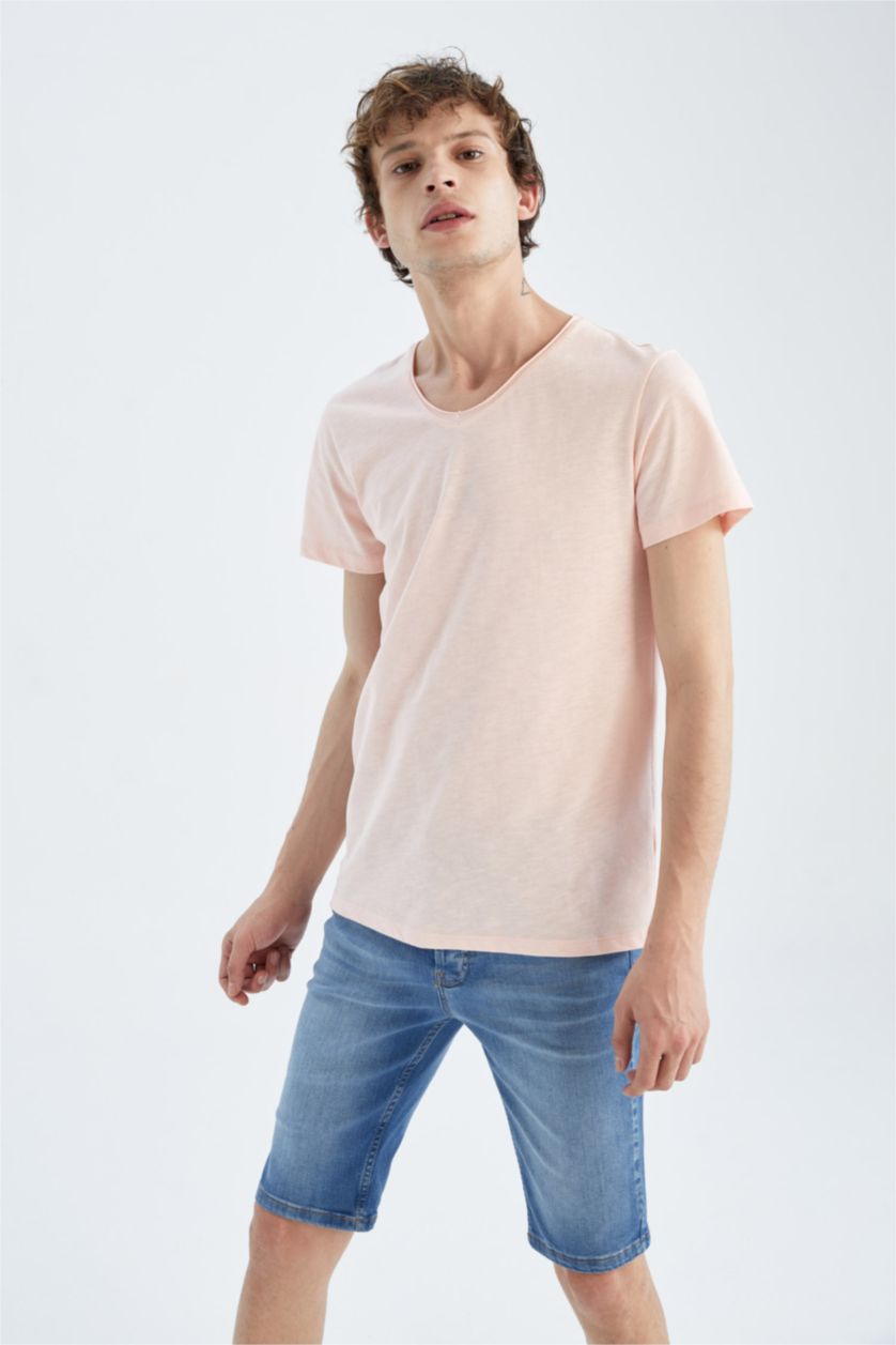 رجال زهري Slim Fit Short Sleeve T-Shirt