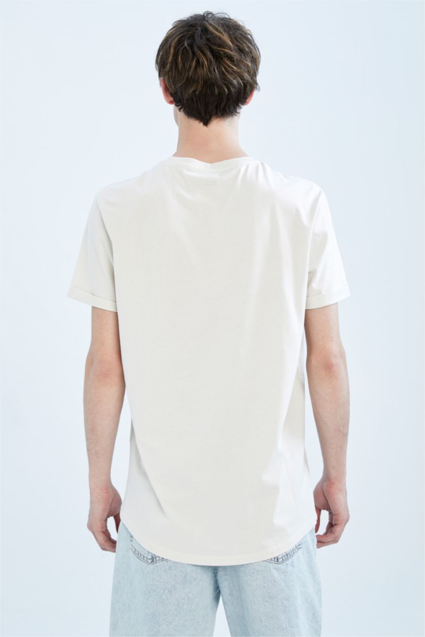 MAN Stone Long Fit Long Crew Neck Basic T-Shirt