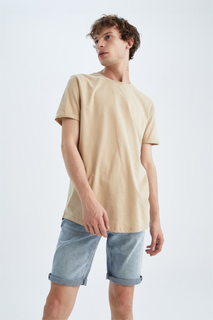 Мужчины Бежевый Long Fit Short Sleeve T-Shirt