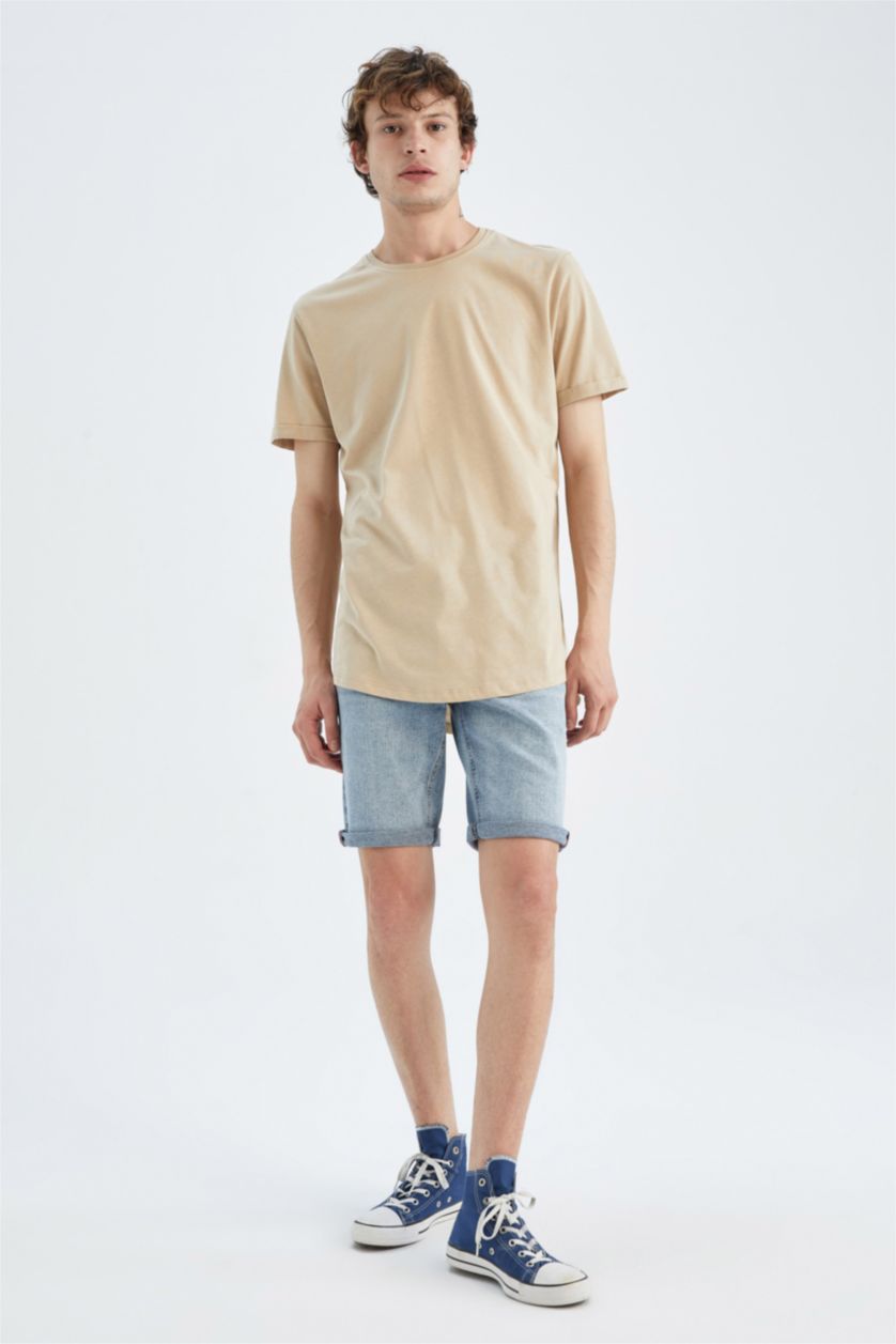 Мужчины Бежевый Long Fit Short Sleeve T-Shirt