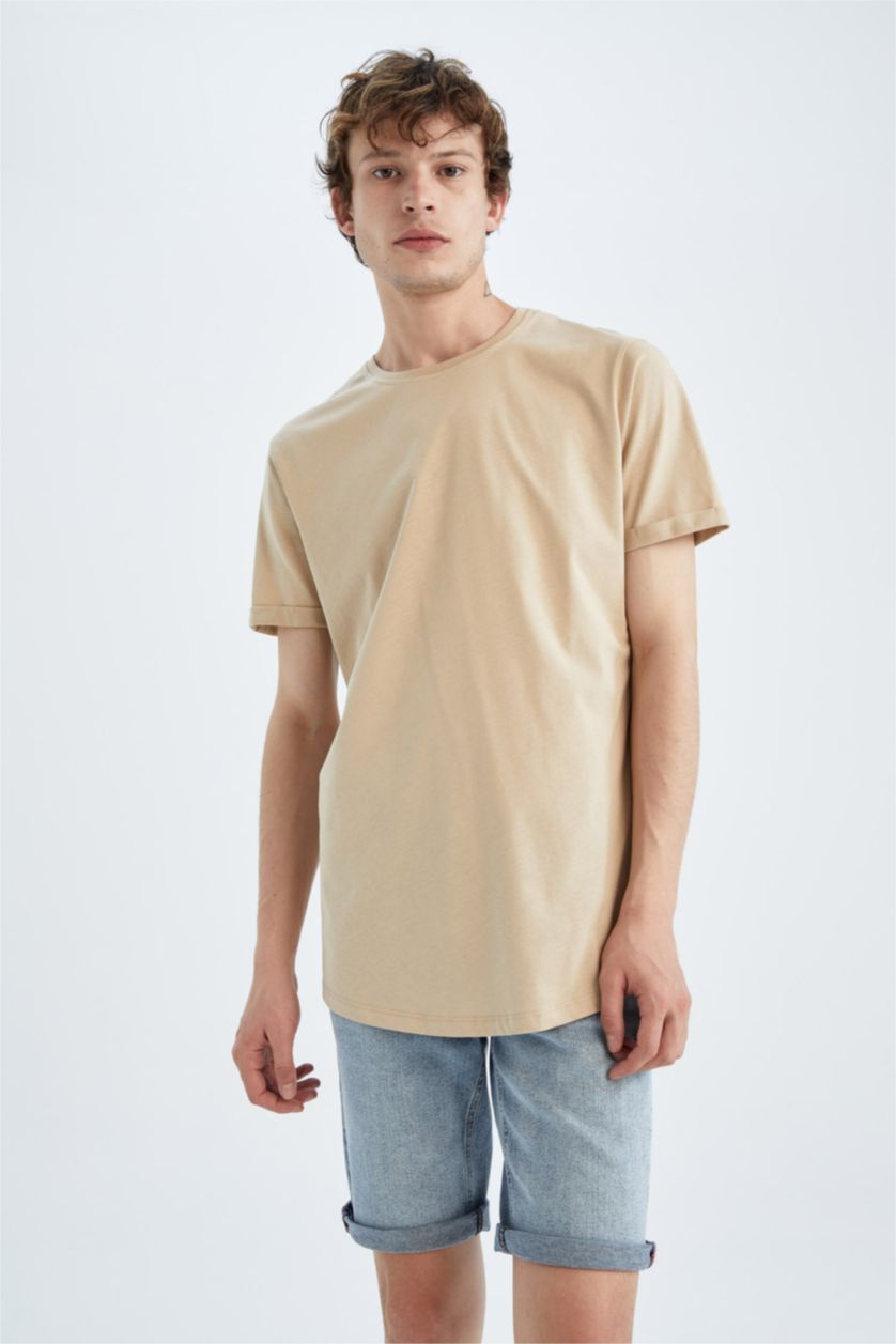 Мужчины Бежевый Long Fit Short Sleeve T-Shirt