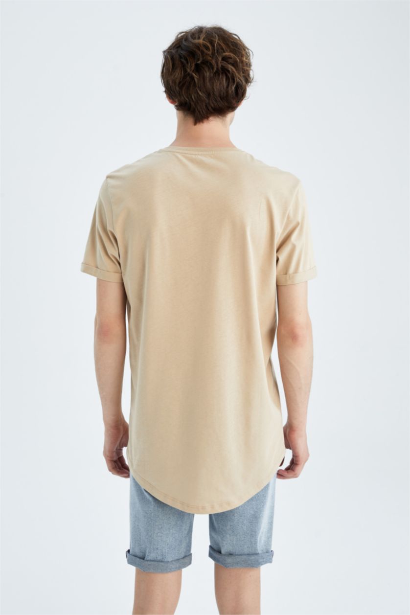Мужчины Бежевый Long Fit Short Sleeve T-Shirt