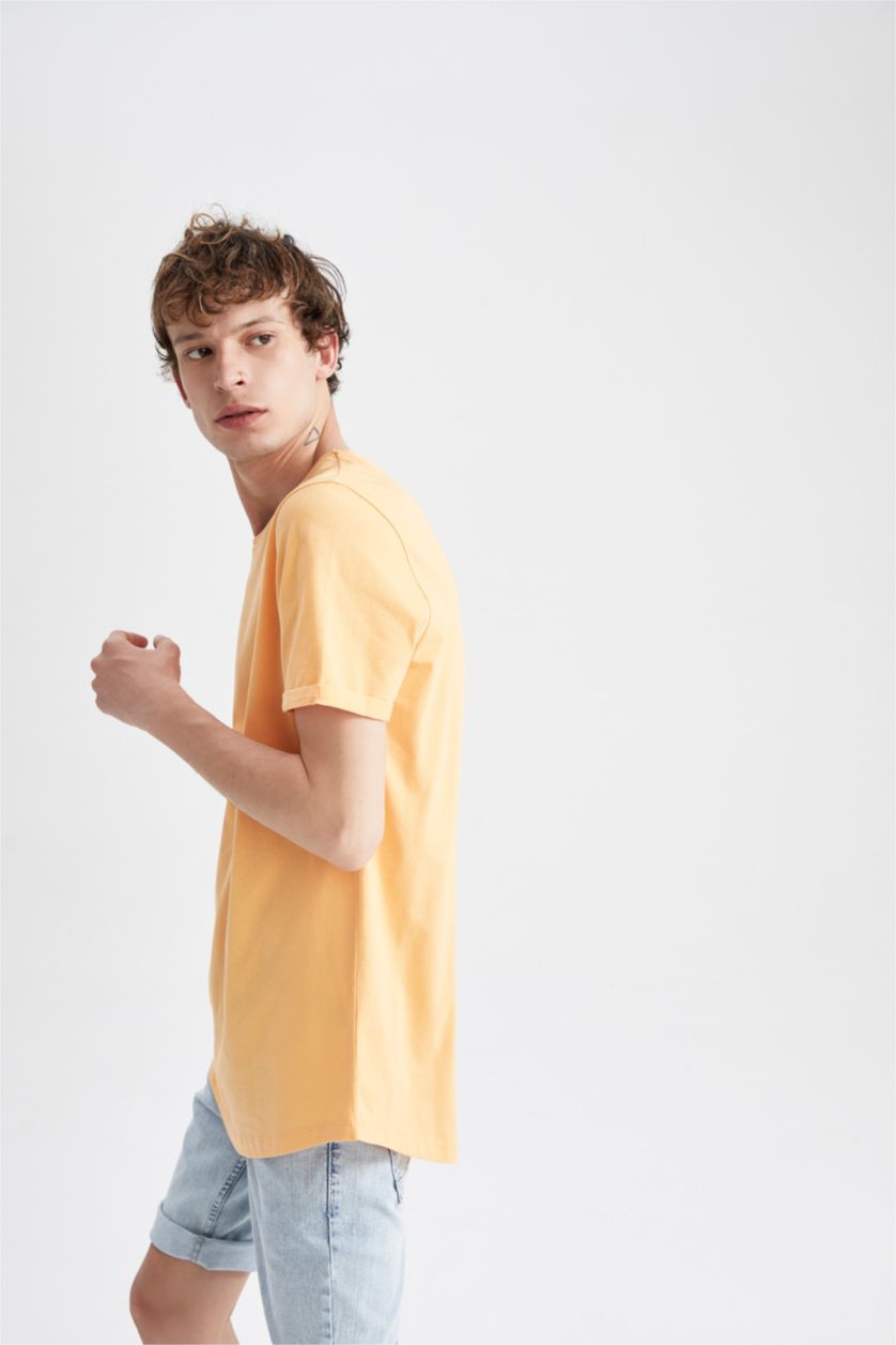 MAN Light Orange Long Fit Short Sleeve T-Shirt