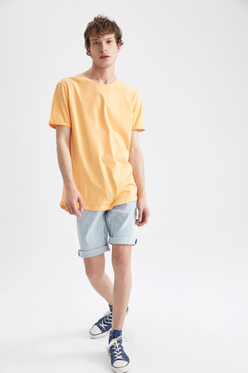 MAN Light Orange Long Fit Short Sleeve T-Shirt