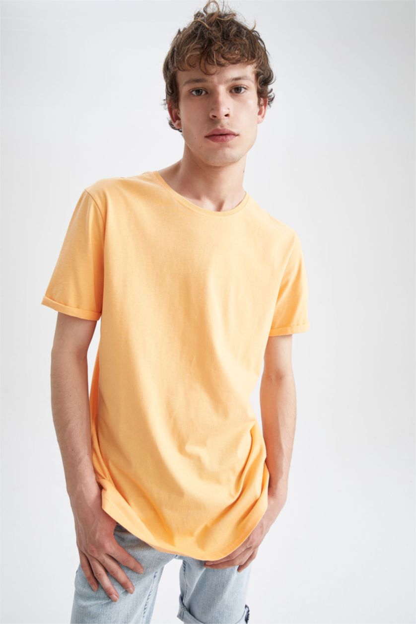 MAN Light Orange Long Fit Short Sleeve T-Shirt