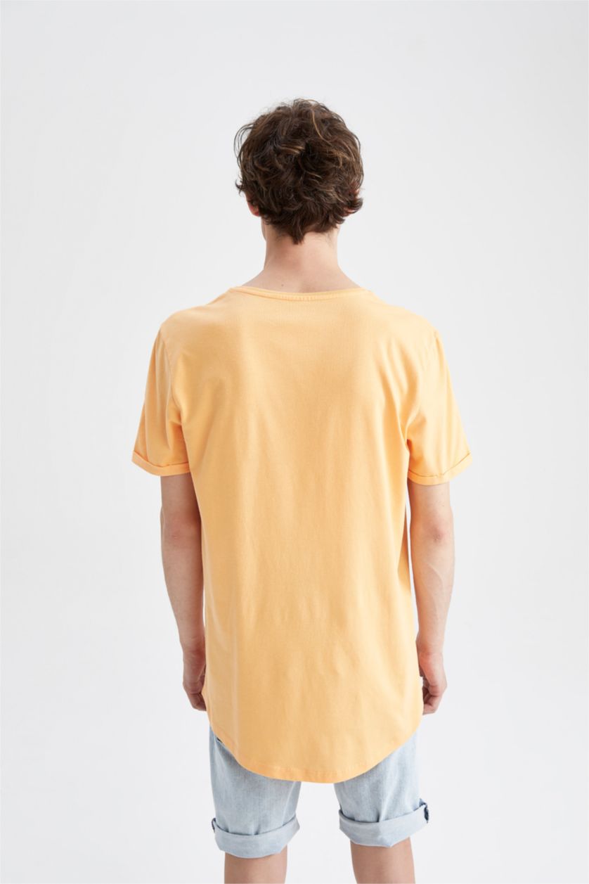 MAN Light Orange Long Fit Short Sleeve T-Shirt