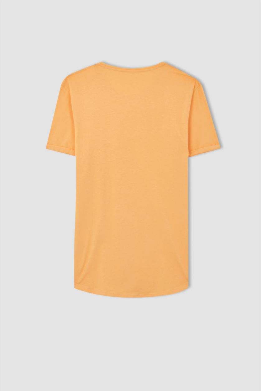 MAN Light Orange Long Fit Short Sleeve T-Shirt