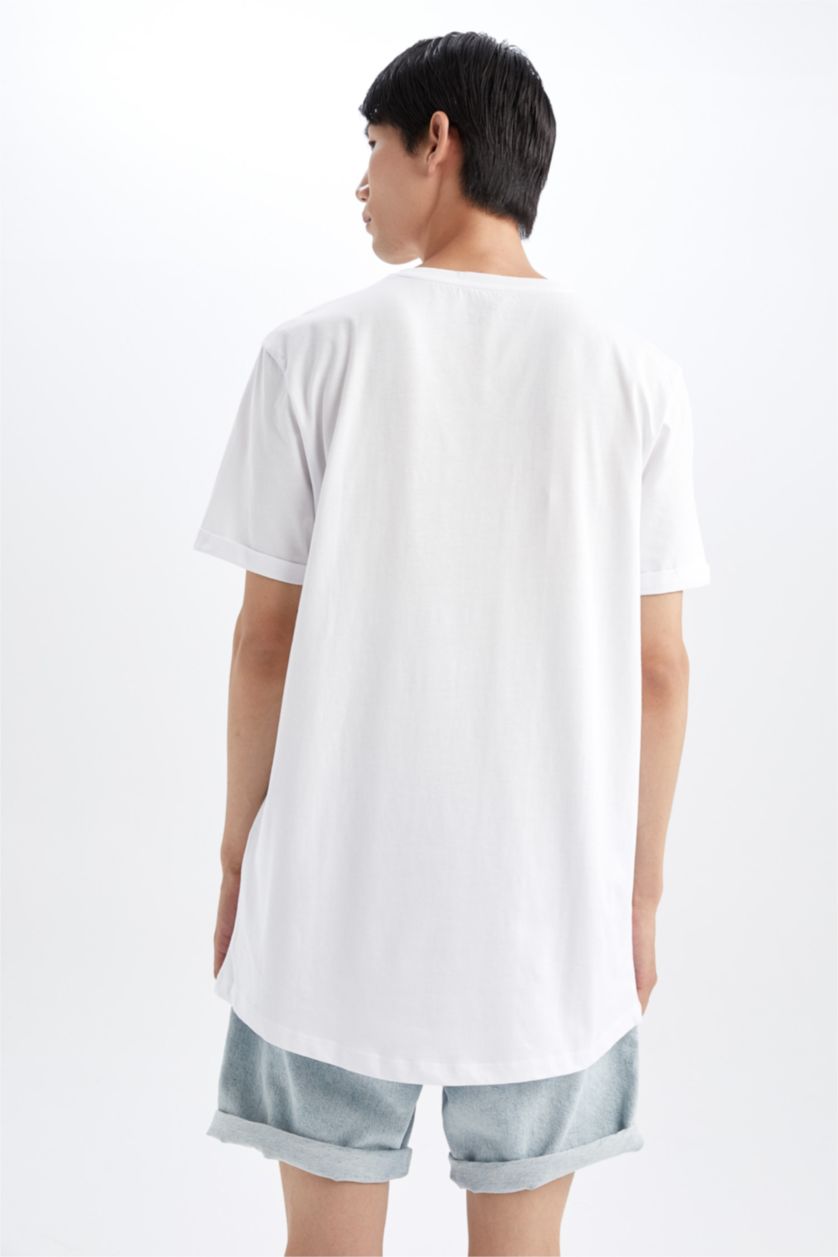 رجالي أبيض Long Fit Short Sleeve T-Shirt