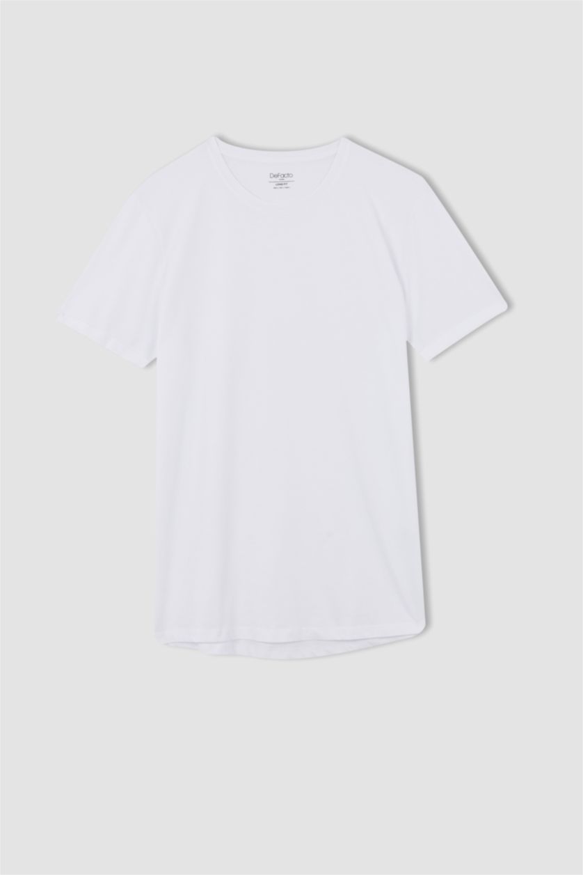 رجالي أبيض Long Fit Short Sleeve T-Shirt