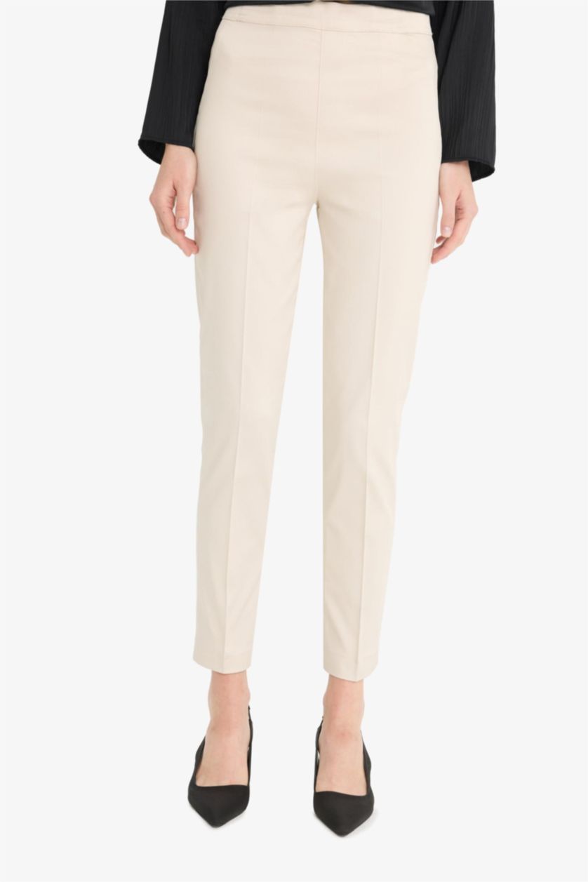 WOMAN Stone Elastic Band Cigarette Fit Trousers