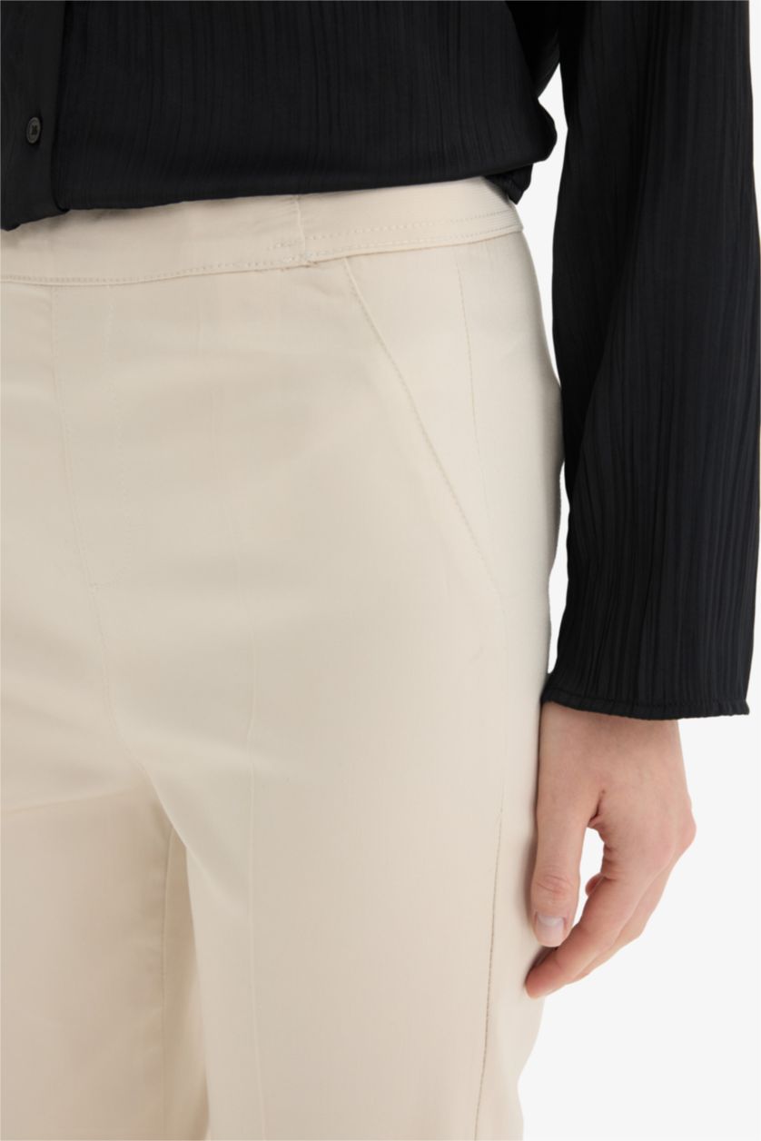 WOMAN Stone Elastic Band Cigarette Fit Trousers