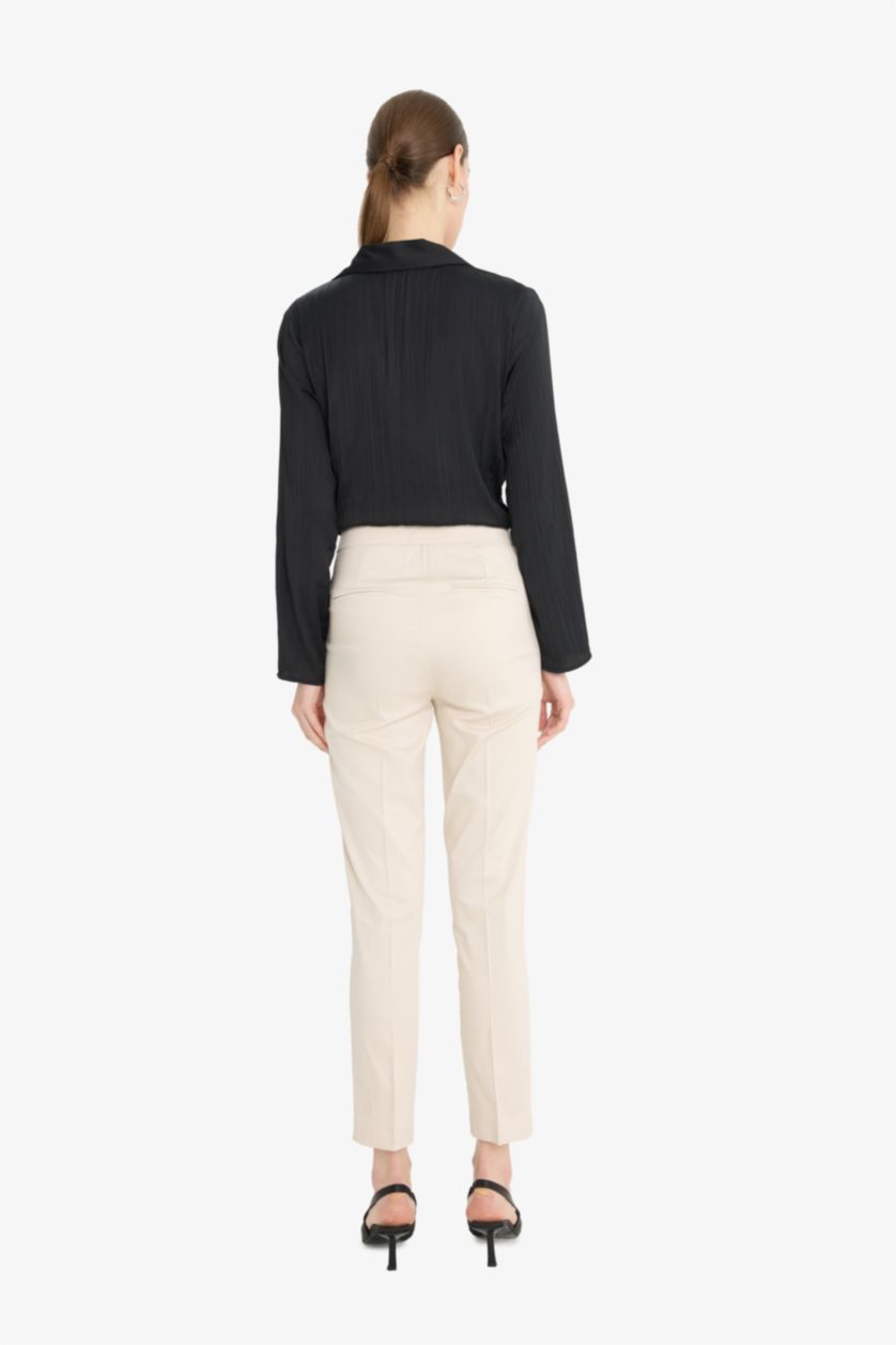 WOMAN Stone Elastic Band Cigarette Fit Trousers