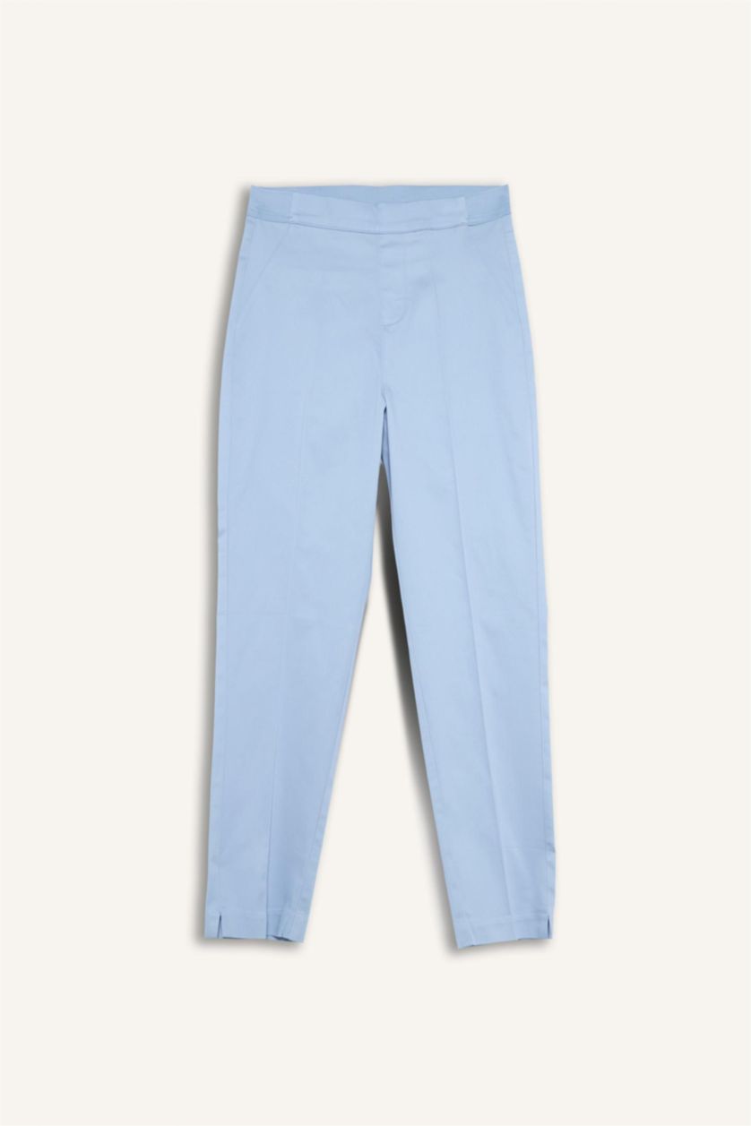 حريمي أزرق فاتح بنطلون ستان سيجاريت برجل ضيق