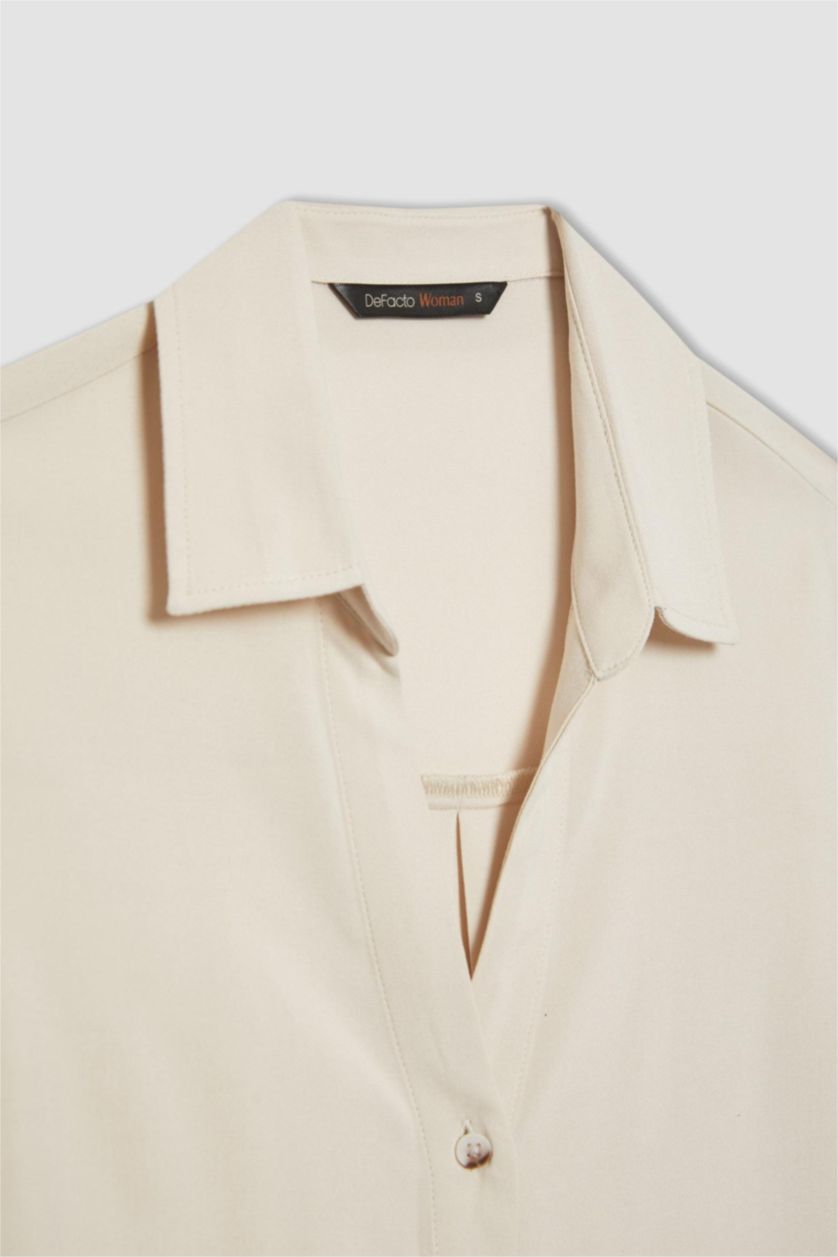 WOMAN Beige Regular Fit Long Sleeve Shirt