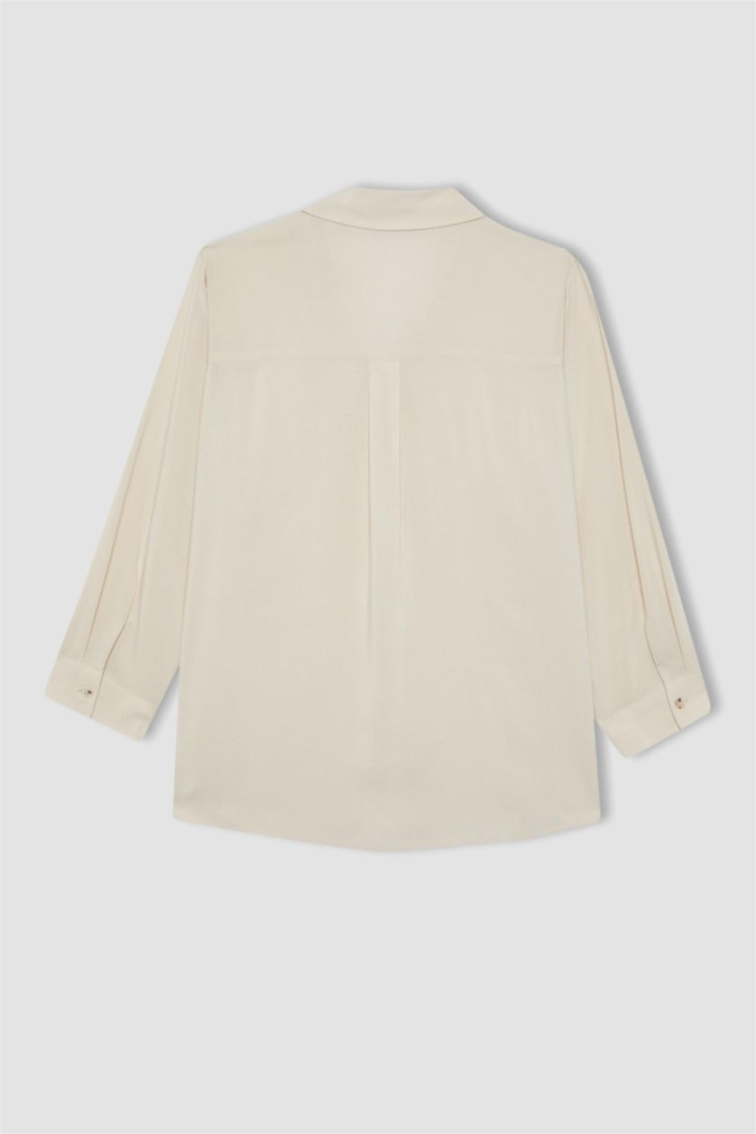 WOMAN Beige Regular Fit Long Sleeve Shirt