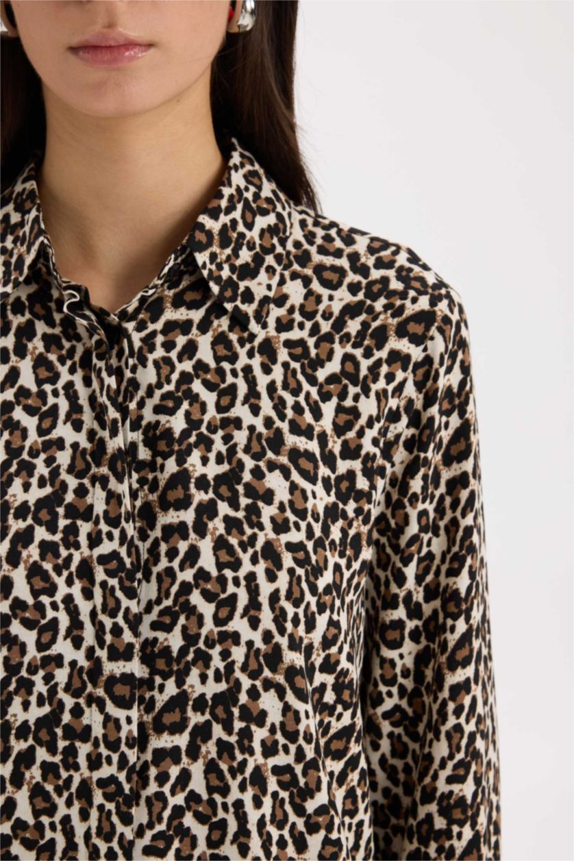 FEMME Marron Regular Fit Long Sleeve Shirt