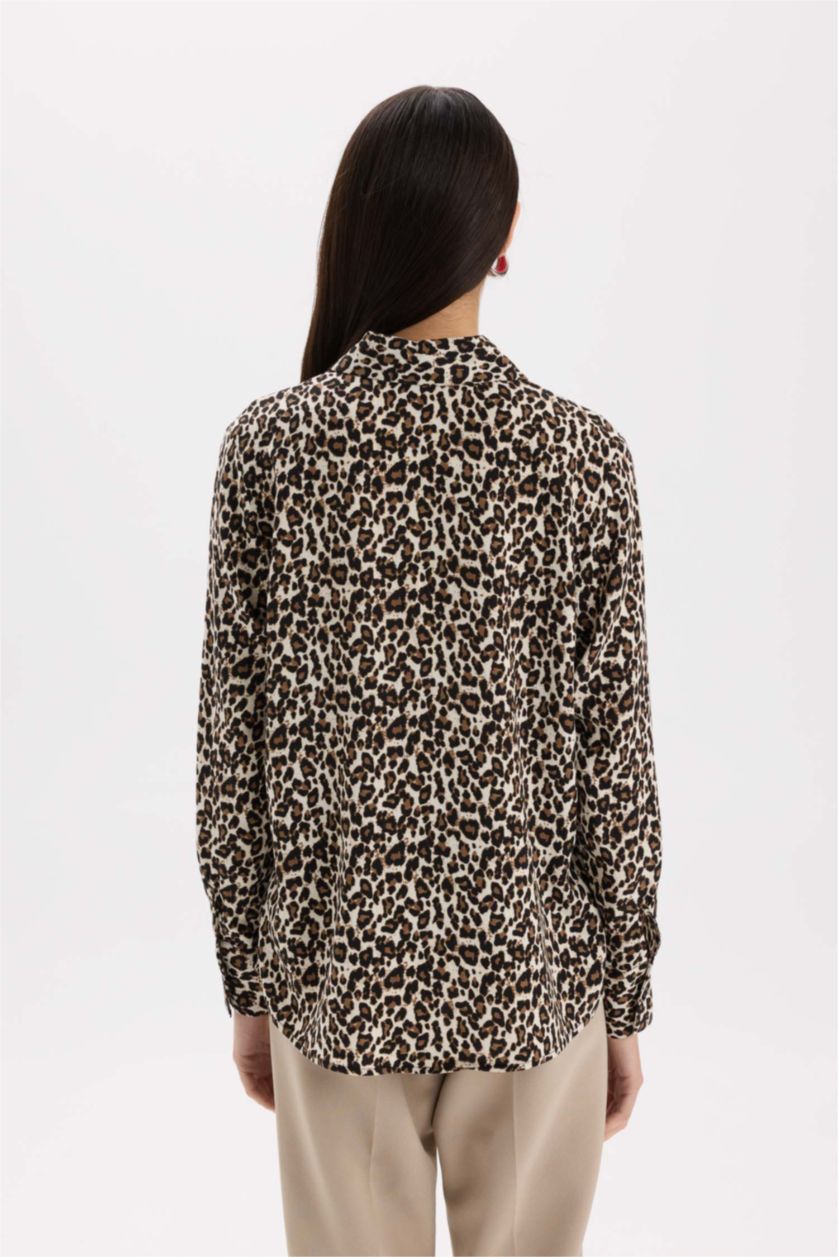 FEMME Marron Regular Fit Long Sleeve Shirt