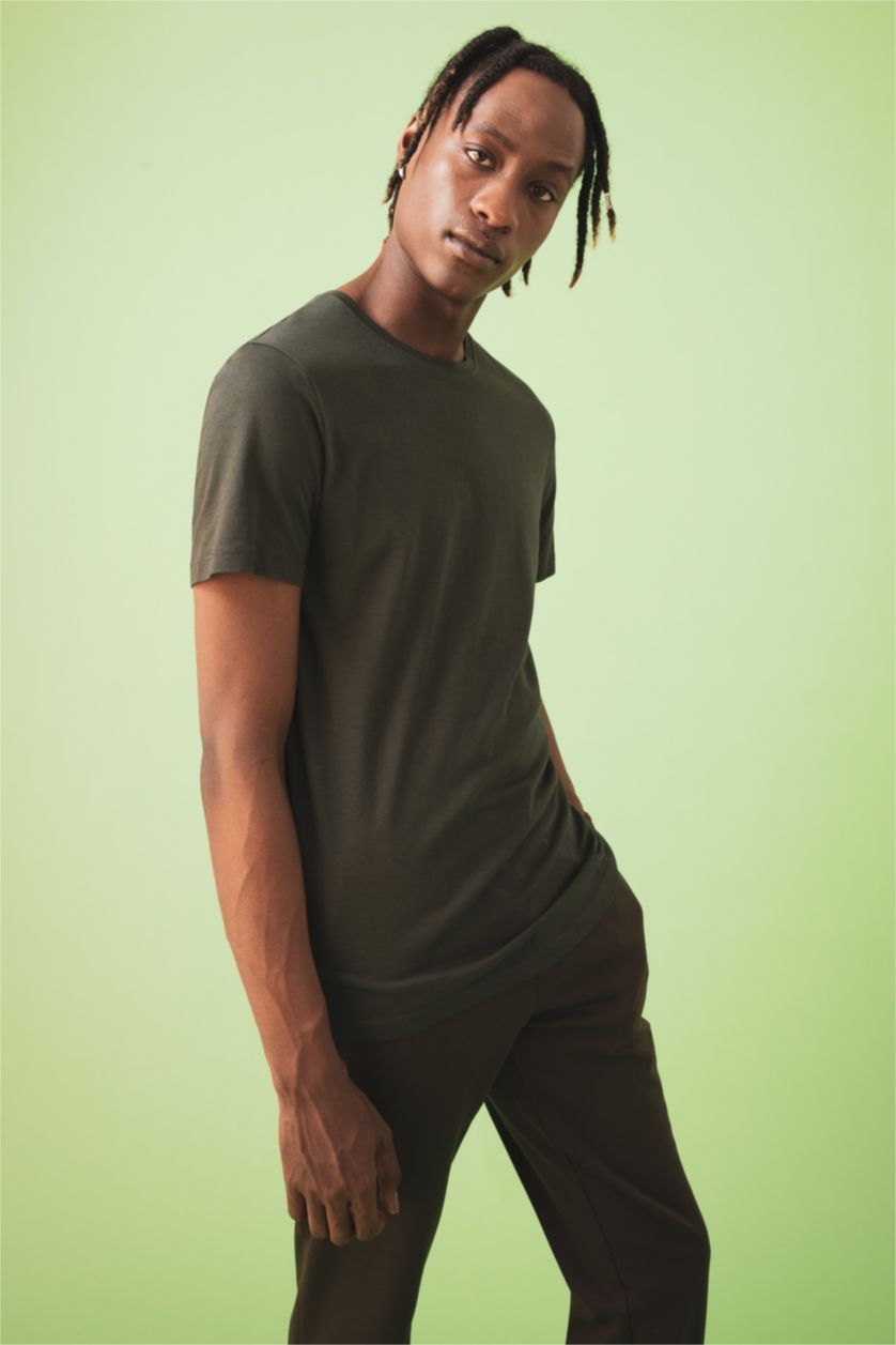 MAN Green Slim Fit Short Sleeve T-Shirt