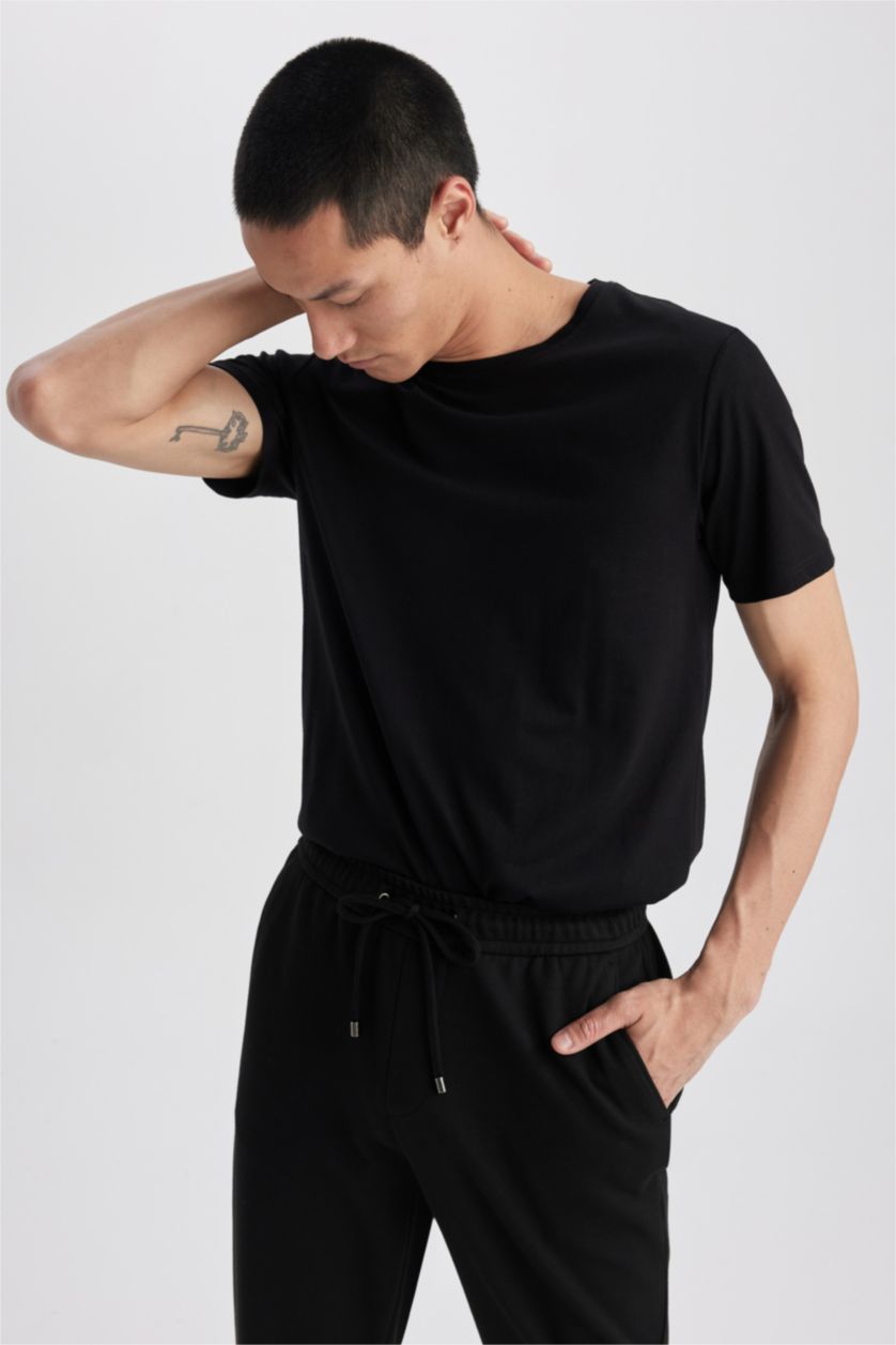 MAN Black Slim Fit Short Sleeve T-Shirt