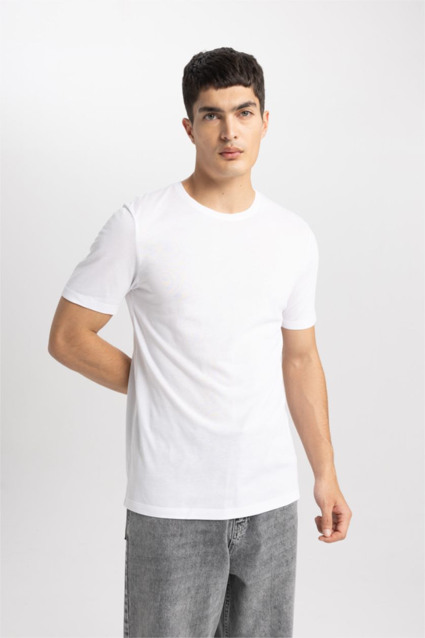 رجالي أبيض Slim Fit Short Sleeve T-Shirt