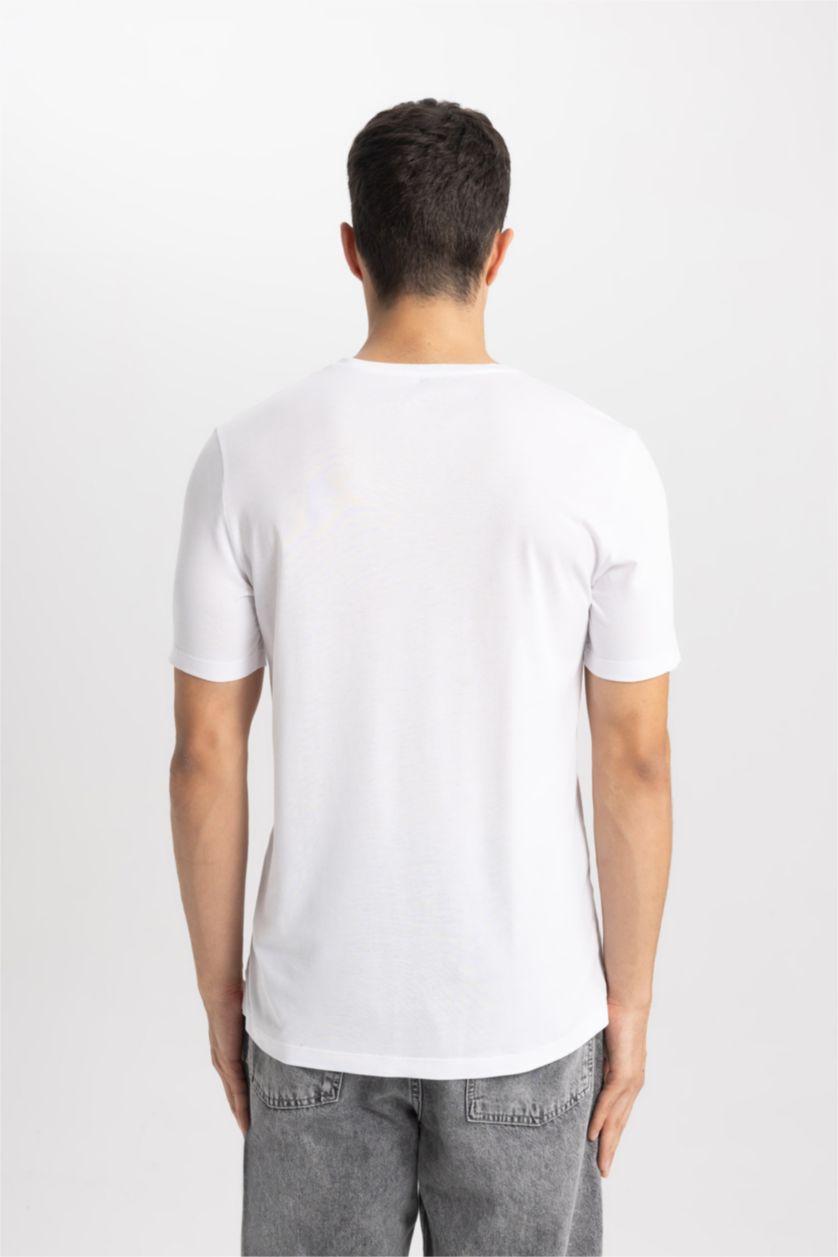 رجالي أبيض Slim Fit Short Sleeve T-Shirt