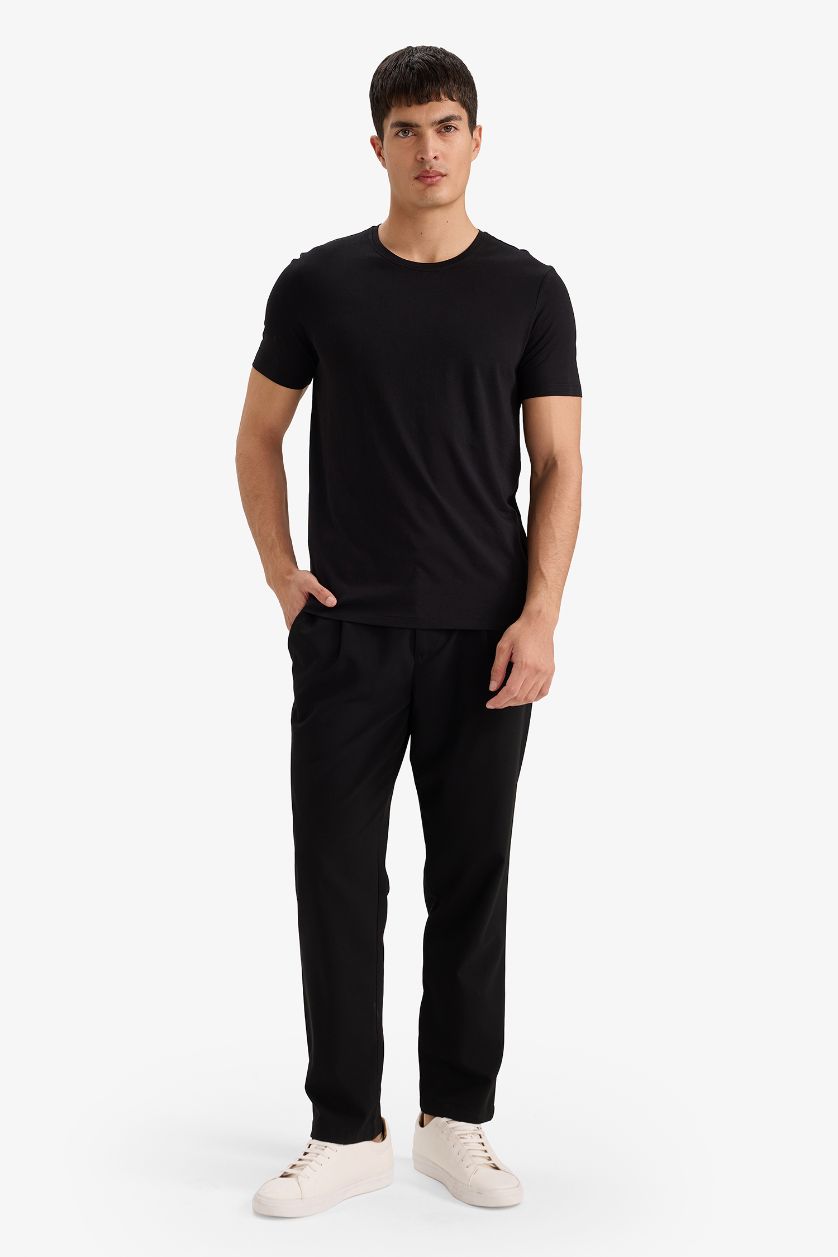 MAN Black Slim Fit Crew Neck Short Sleeve T-Shirt