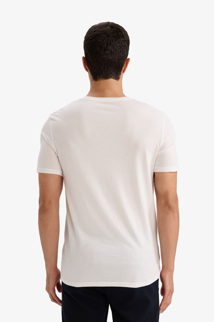 MAN White Slim Fit Crew Neck Short Sleeve T-Shirt