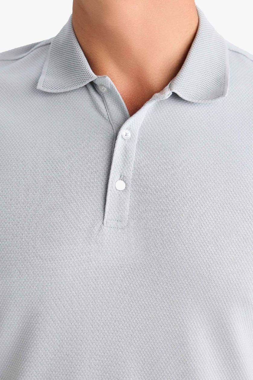 MAN Grey Slim Fit Short Sleeve Cotton Basic Polo Shirt