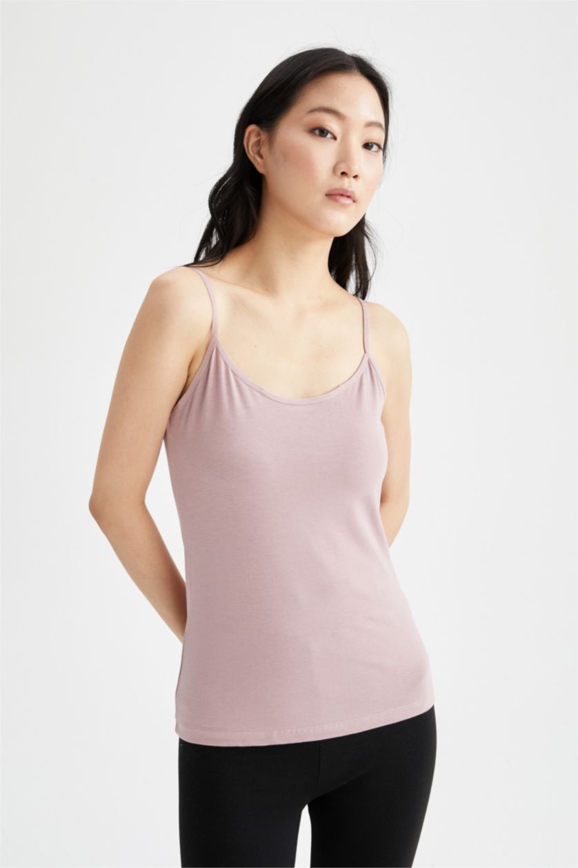 Woman Light Lilac Strappy Vest