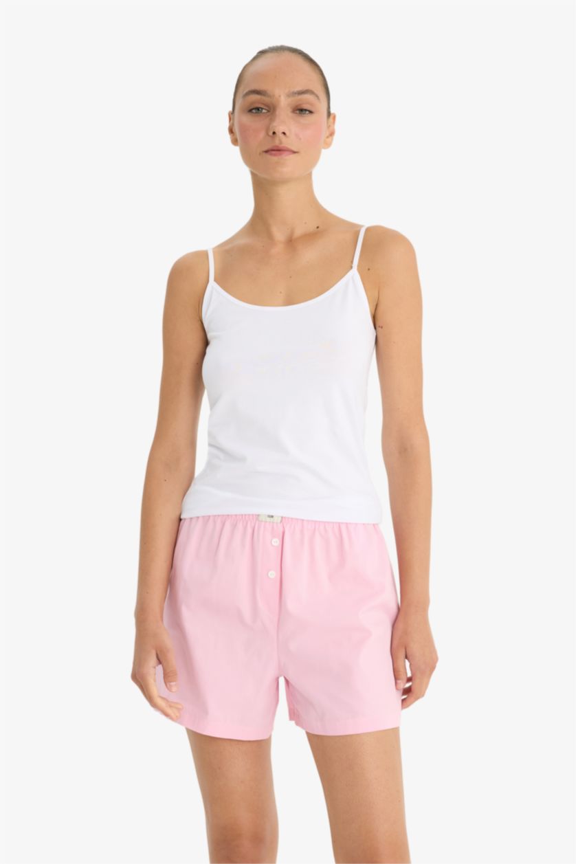 WOMAN White Fall in Love Regular Fit Cotton Undershirt