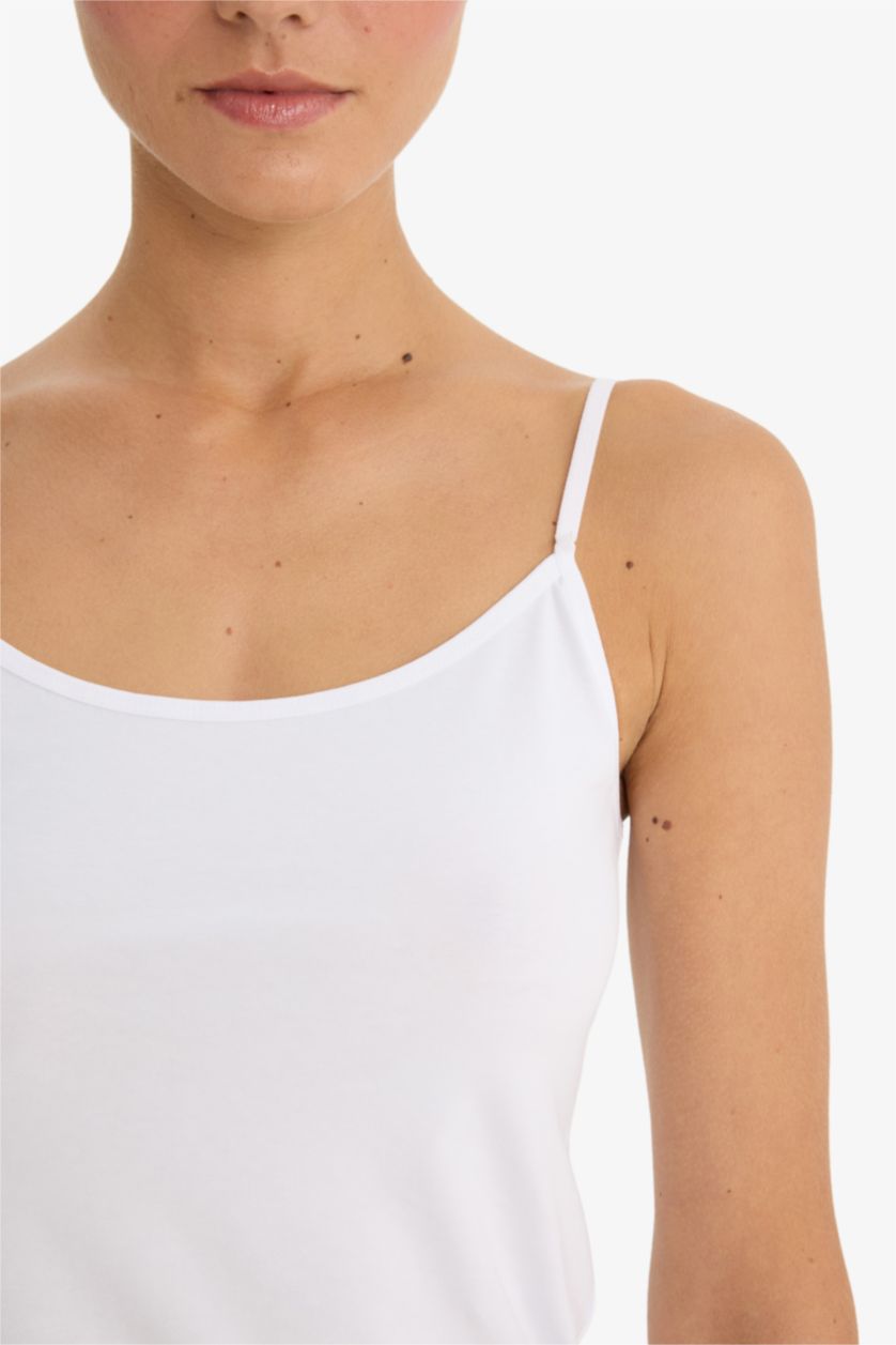 WOMAN White Fall in Love Regular Fit Cotton Undershirt